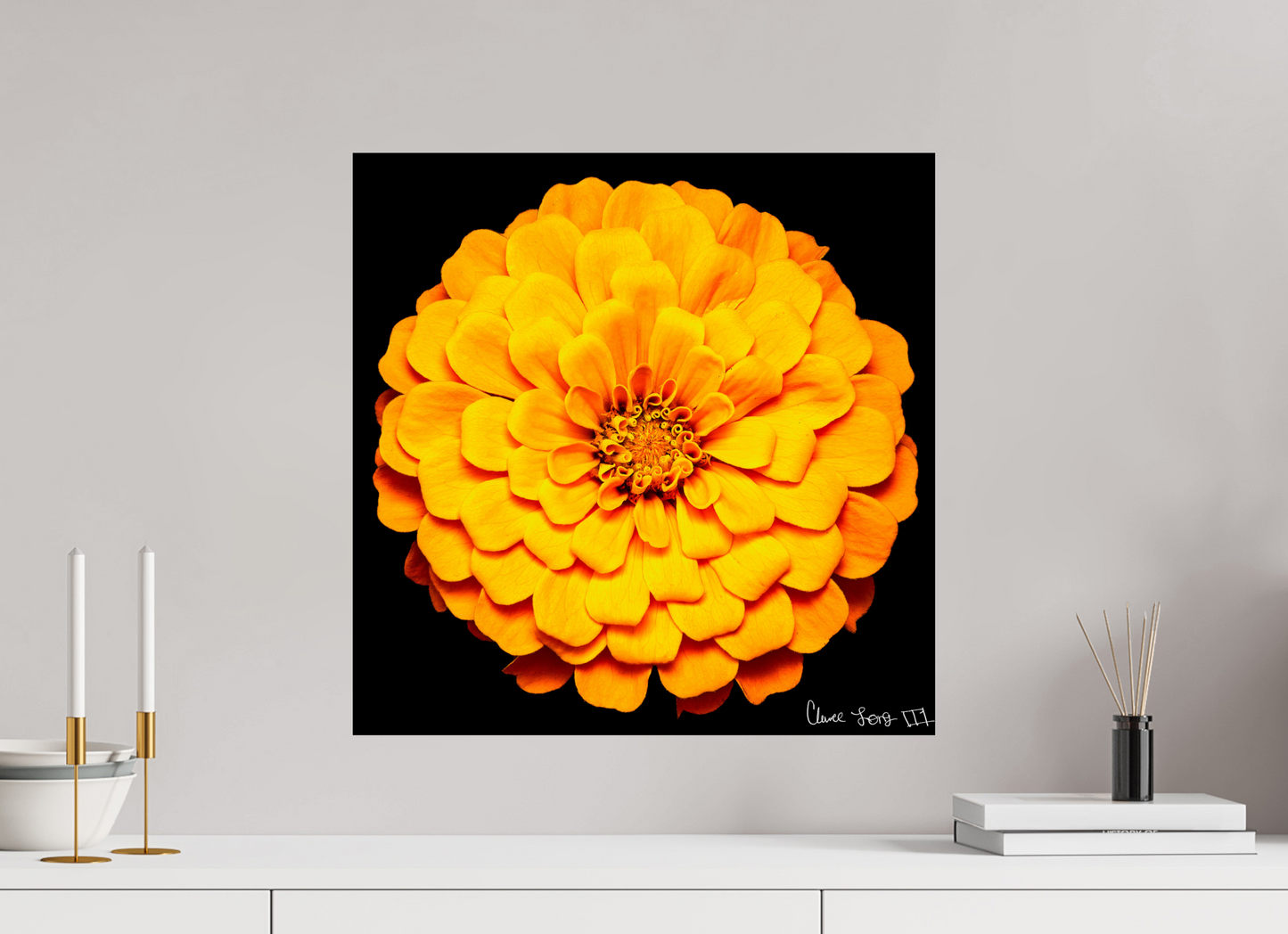 20 x 20″, Glossy Metal Midnight Sun