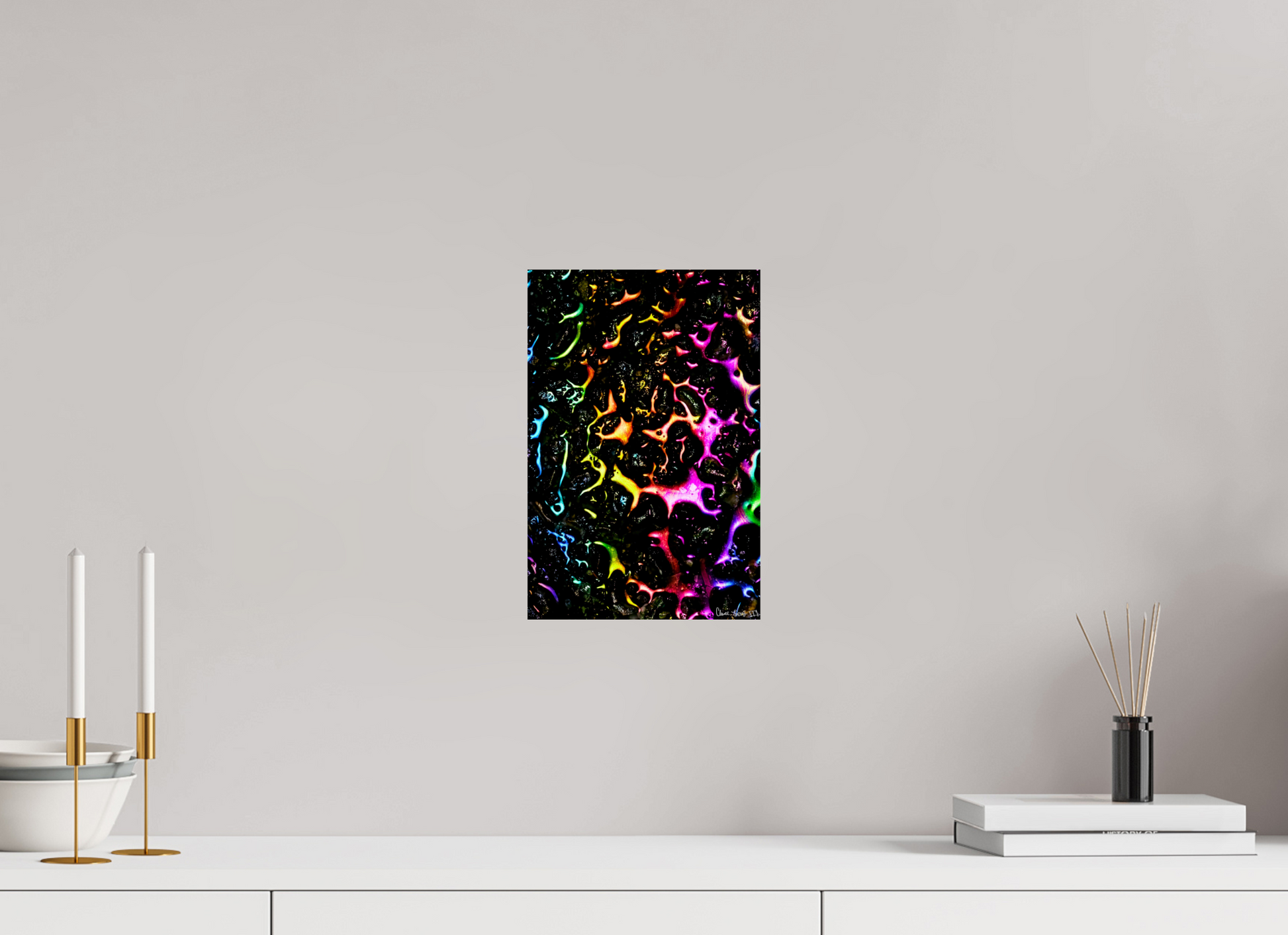 8 x 12″, Glossy Metal Petroleum Rainbow
