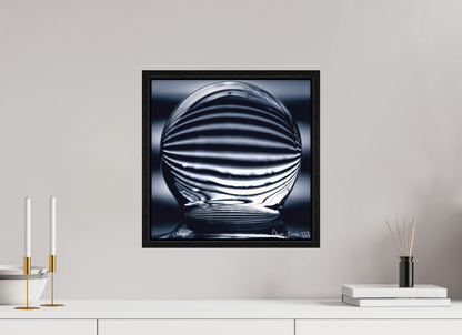 15 x 15″, Floater Frame Black Oak Orb of Light