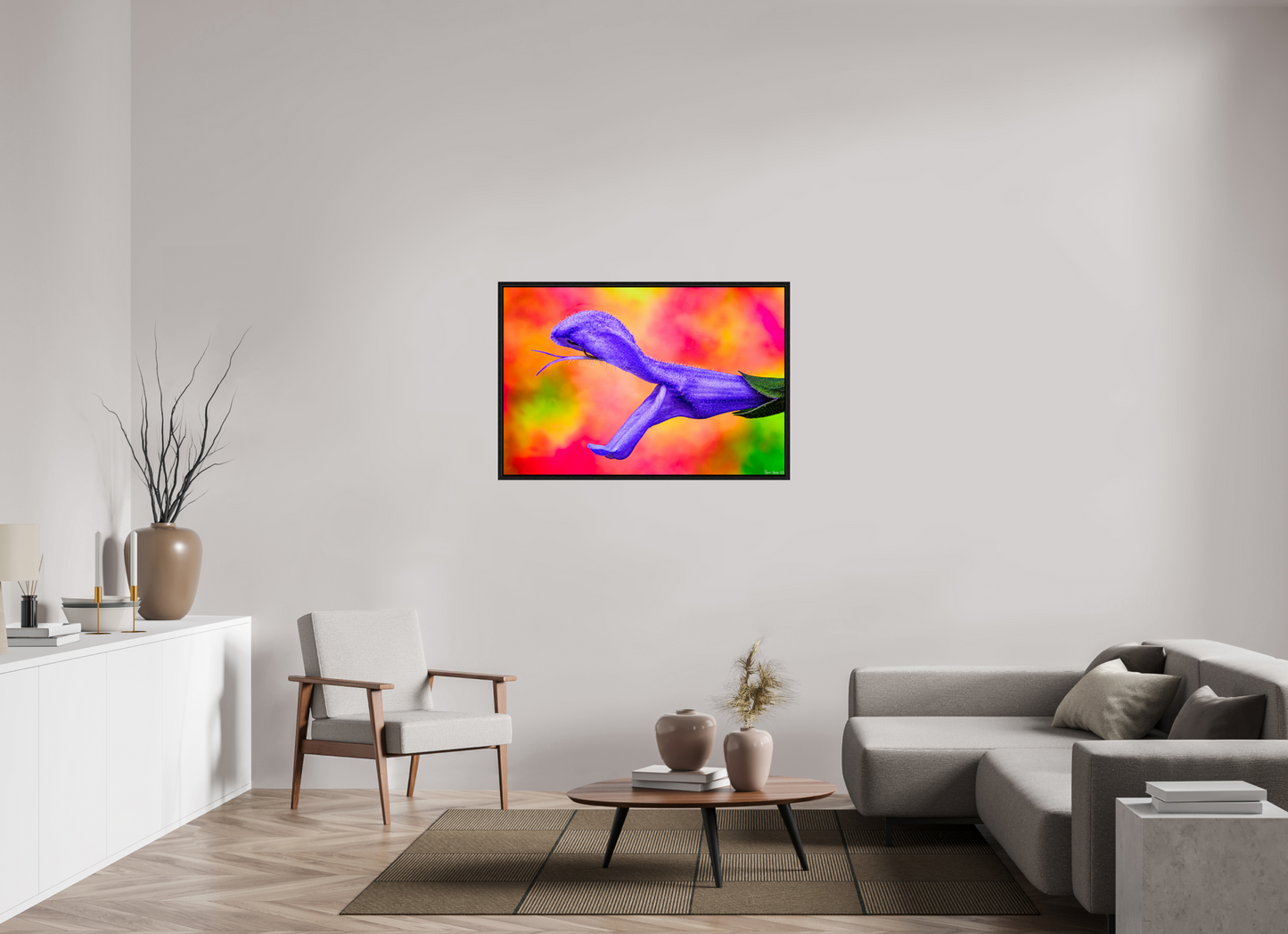 45 x 30″, Floater Frame Black Oak Eden’s Serpent