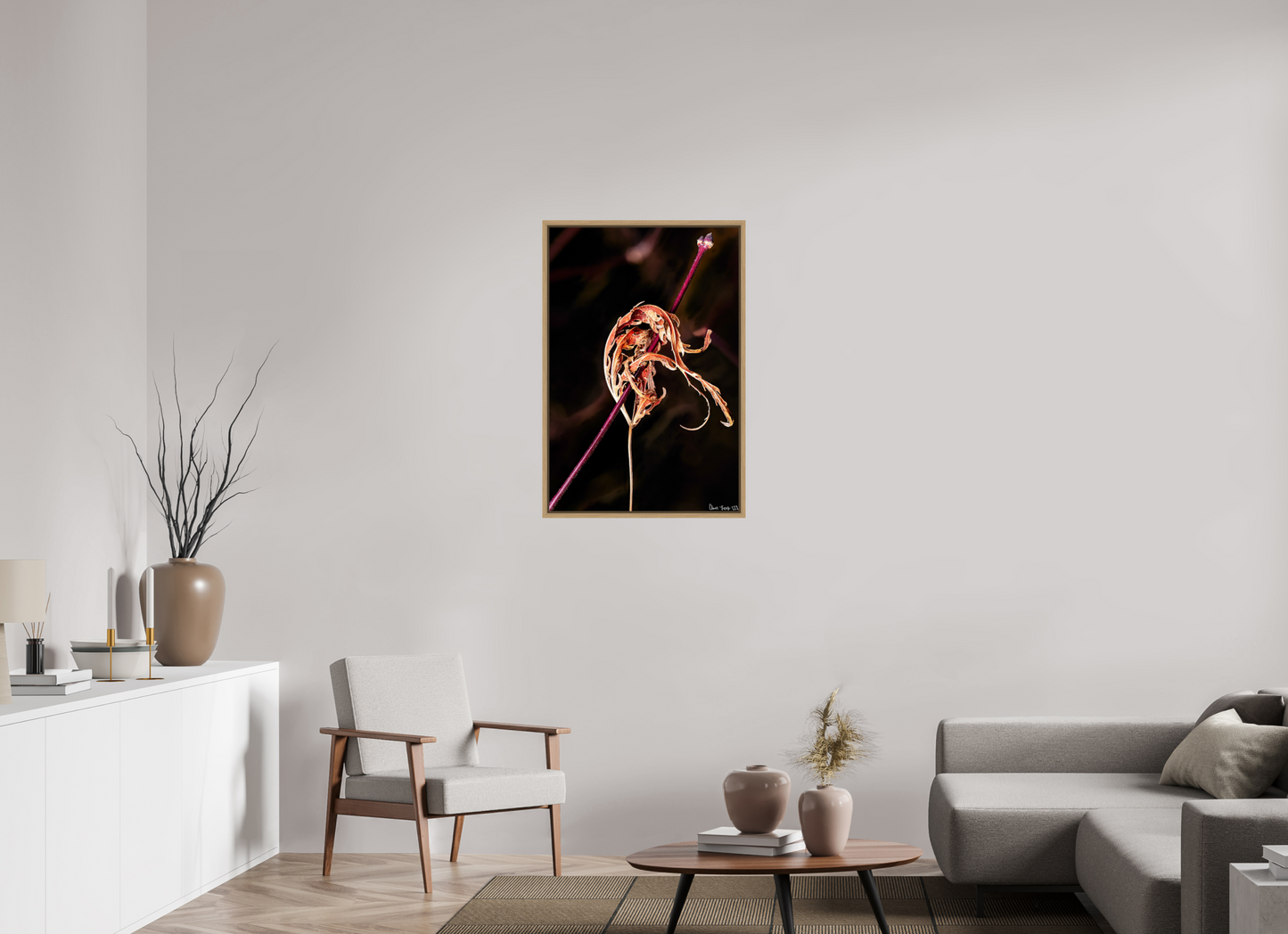 24 x 36″, Floater Frame Natural Oak Impaled