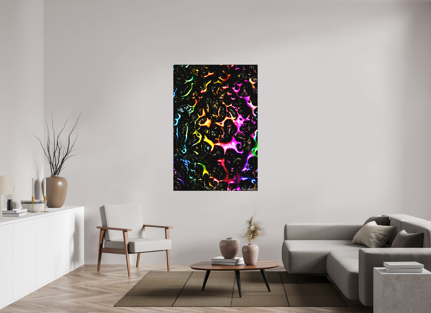 40 x 60″, Matte Canvas Petroleum Rainbow
