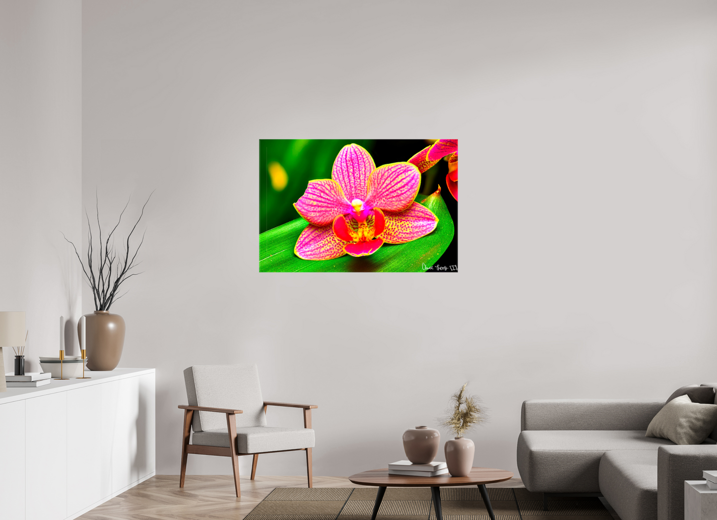 45 x 30″, Glossy Canvas Vigorous Orchid