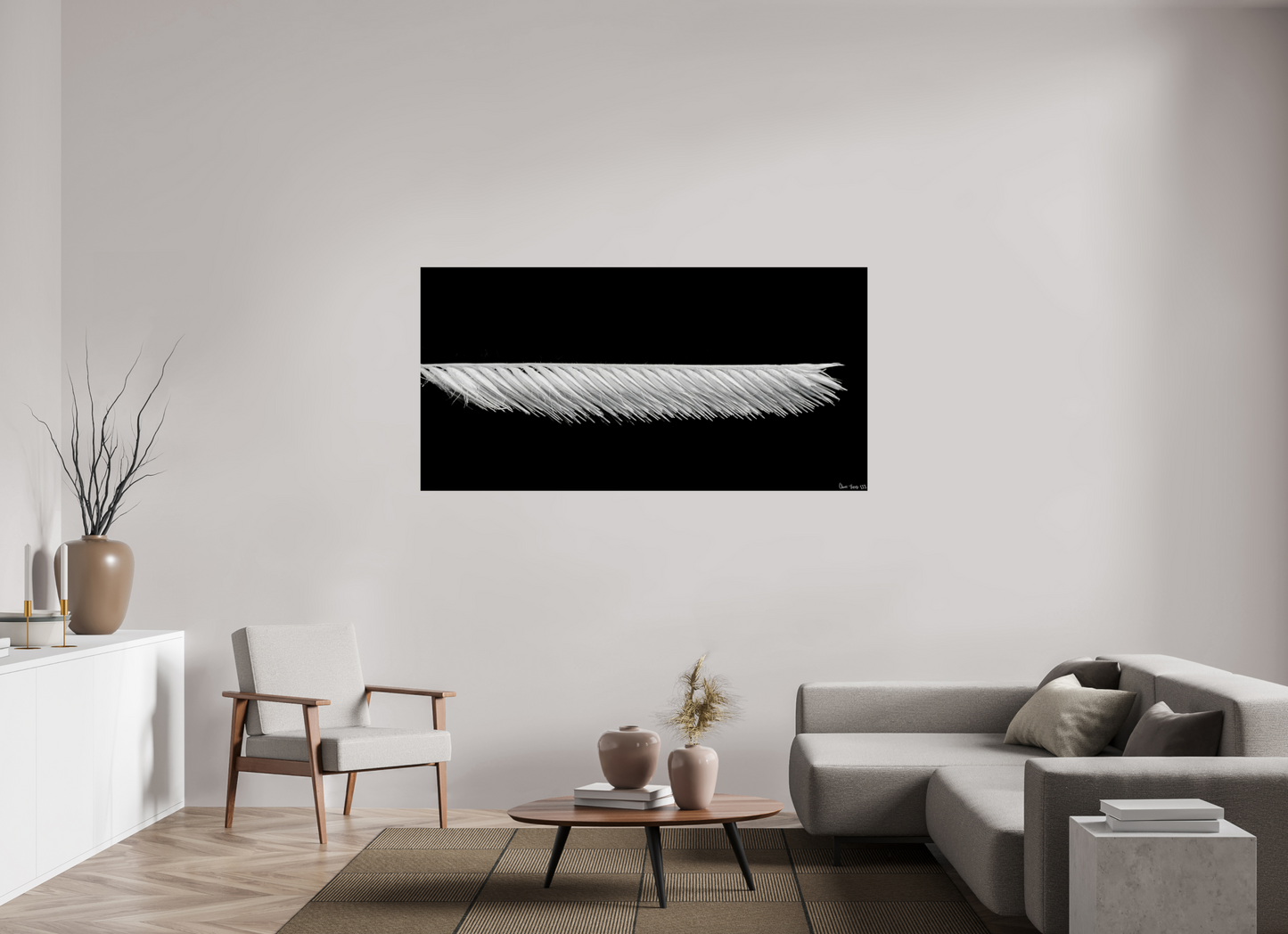 70 x 35″, Glossy Metal Frayed Precision