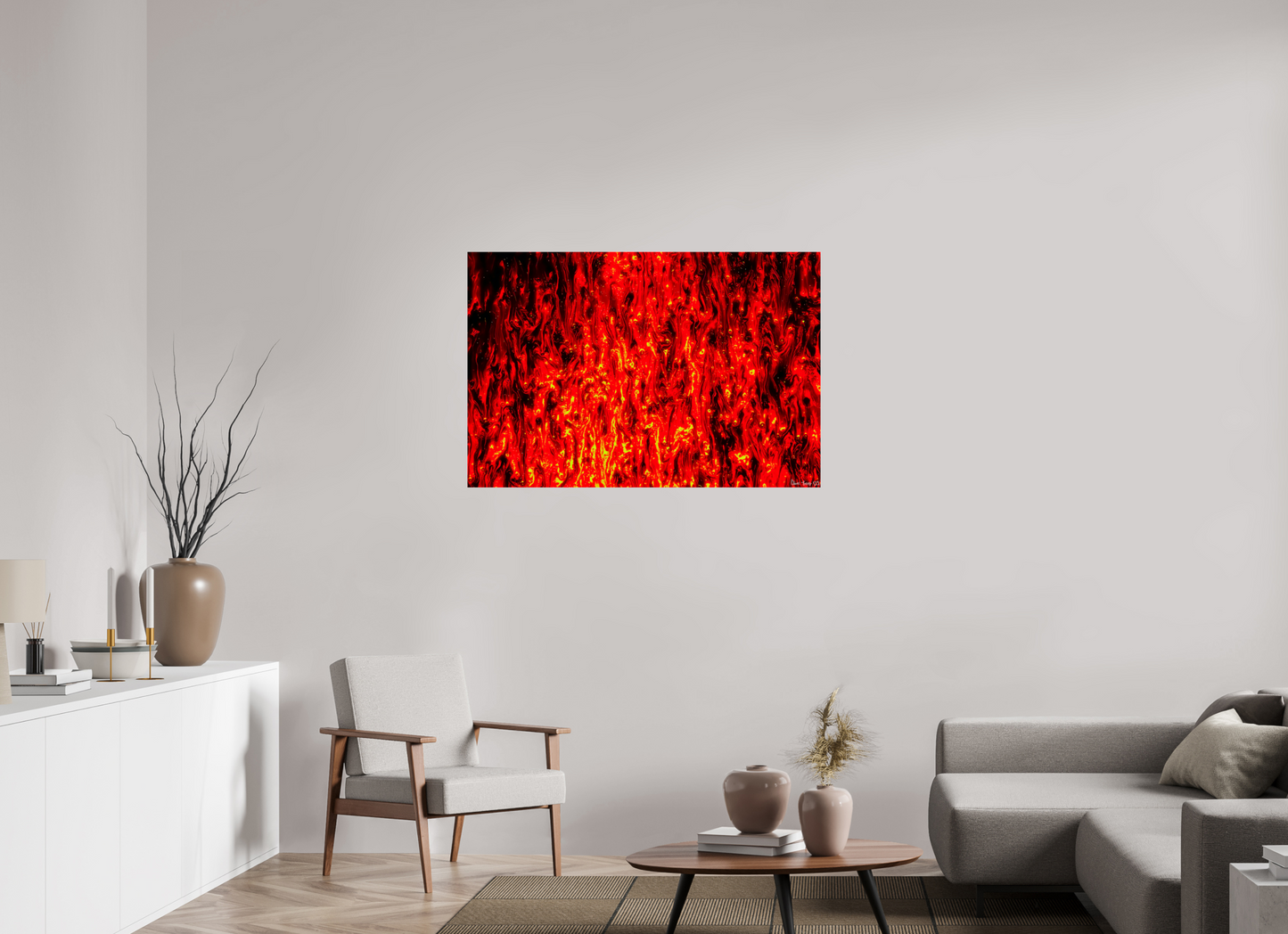 45 x 30″, Acrylic Inferno