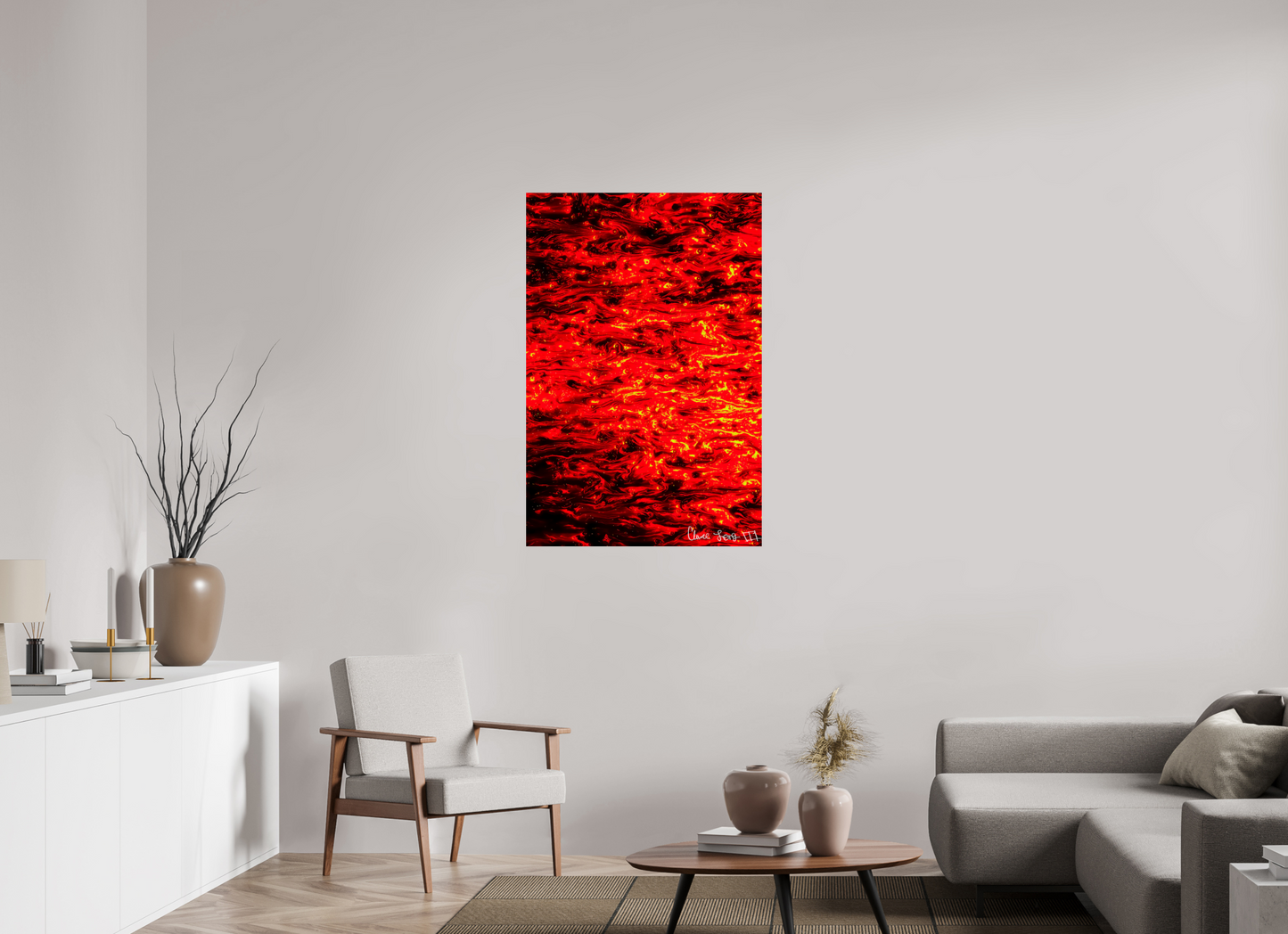 30 x 45″, Glossy Metal Ember