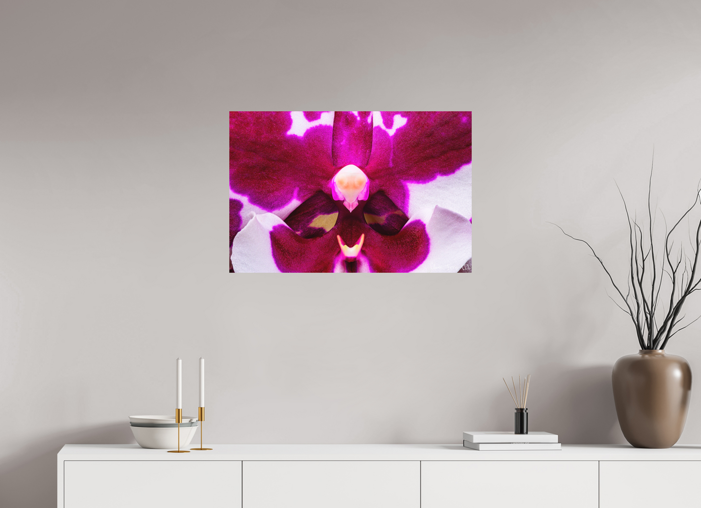 30 x 20″, Matte Metal Droid Orchid