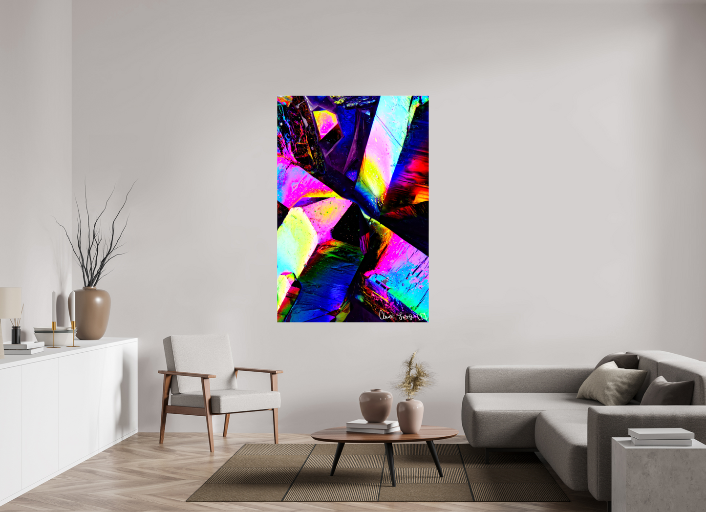 44 x 66″, Glossy Canvas Prismatic Shards