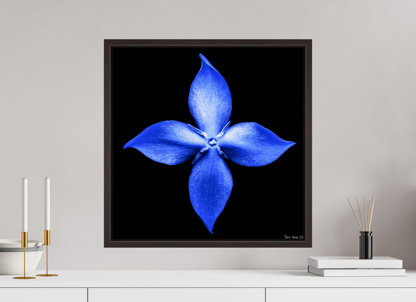 20 x 20″, Floater Frame Alder Brown Halcyon Compass