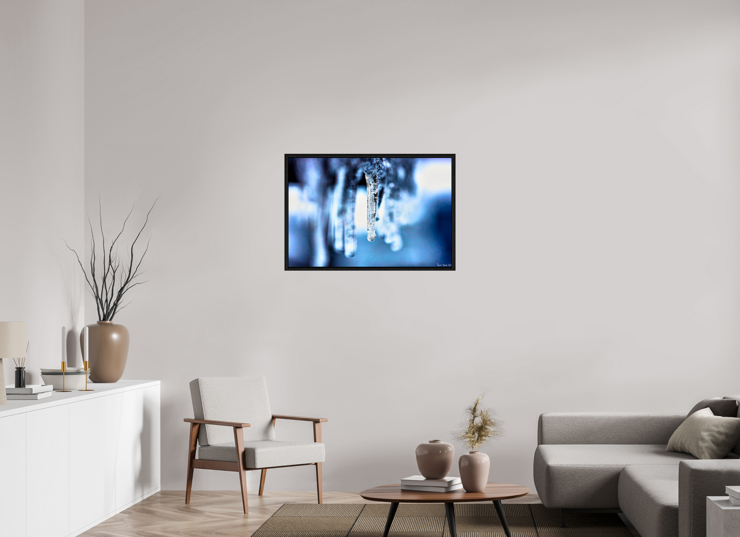 36 x 24″, Floater Frame Black Oak Sickle of Boreas