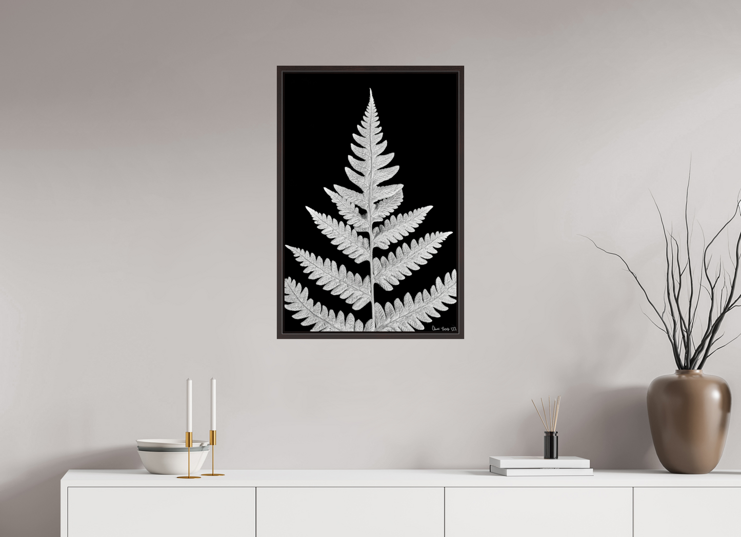 20 x 30″, Floater Frame Alder Brown Inverted Viridescence