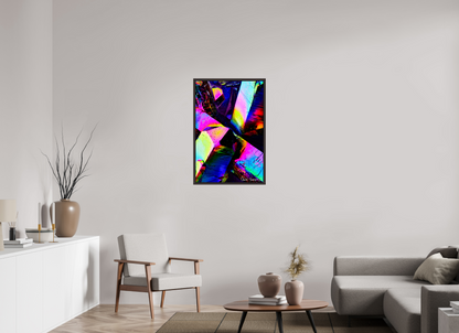 24 x 36″, Floater Frame Alder Brown Prismatic Shards