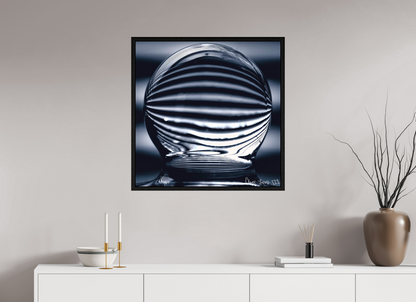 30 x 30″, Floater Frame Black Oak Orb of Light