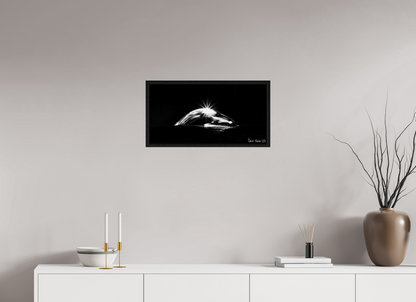 24 x 12″, Floater Frame Black Oak Starry Mountain