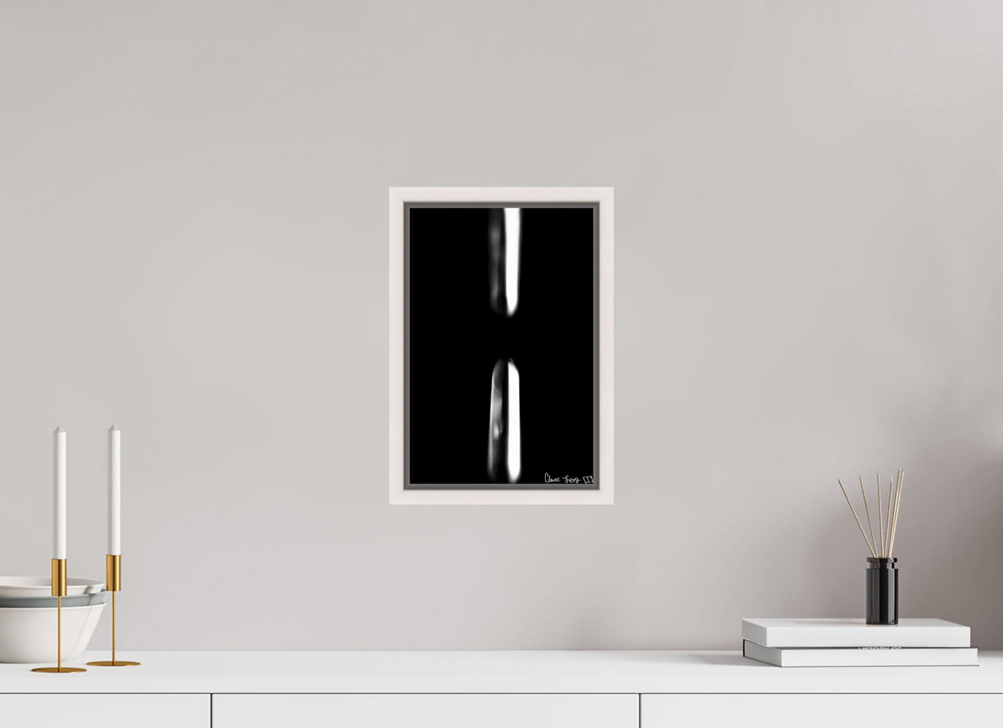 8 x 12″, Floater Frame Maple White Free Fall