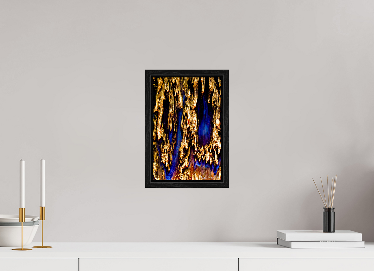 8 x 12″, Floater Frame Black Oak Gilded Torrent