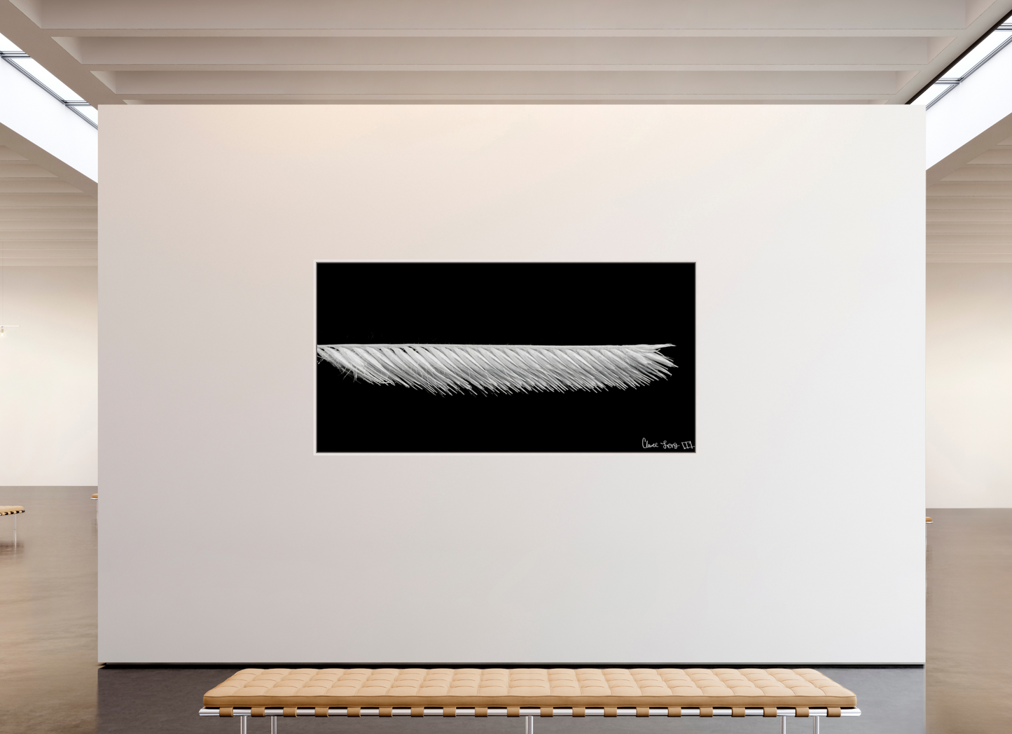 94 x 47″, Floater Frame Maple White Frayed Precision