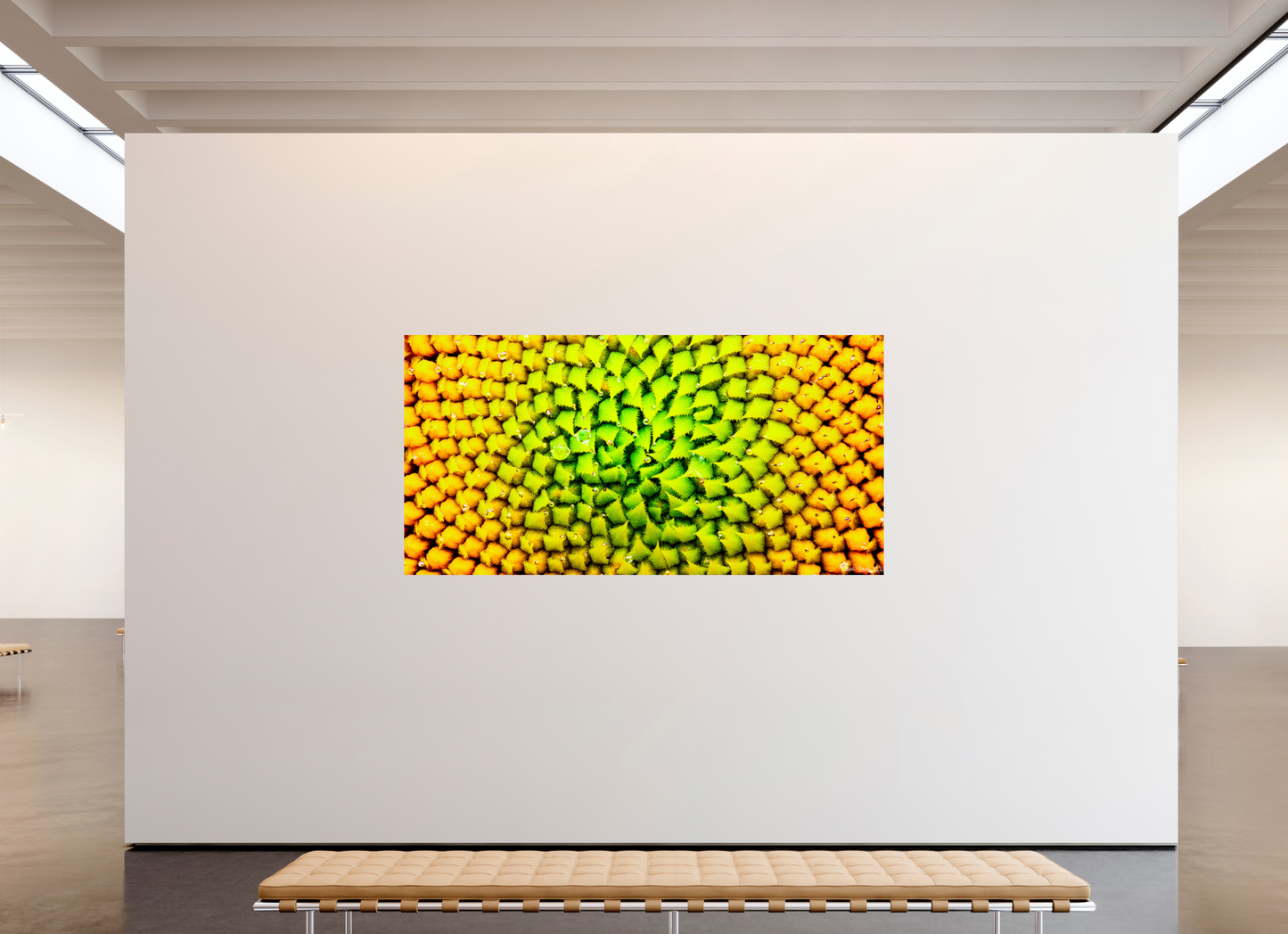 94 x 47″, Glossy Metal Geometric Harmony