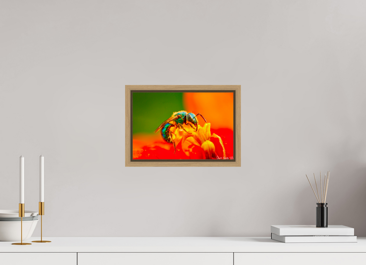 12 x 8″, Floater Frame Natural Oak Salt Licker