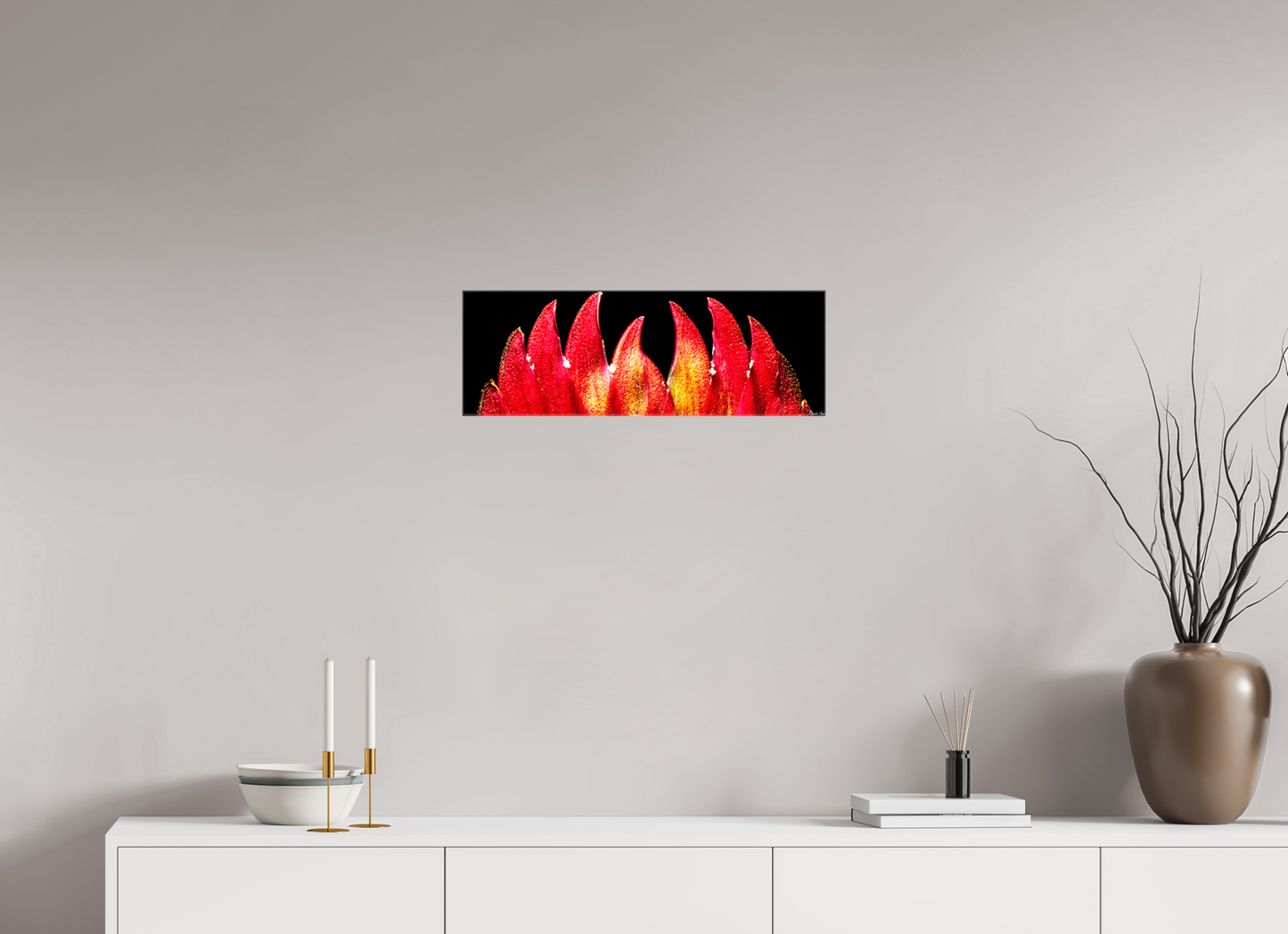 24 x 8″, Glossy Canvas Flaming Sword