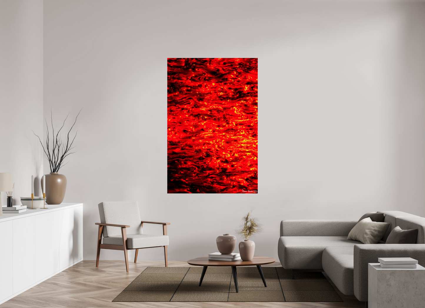 44 x 66″, Glossy Metal Ember