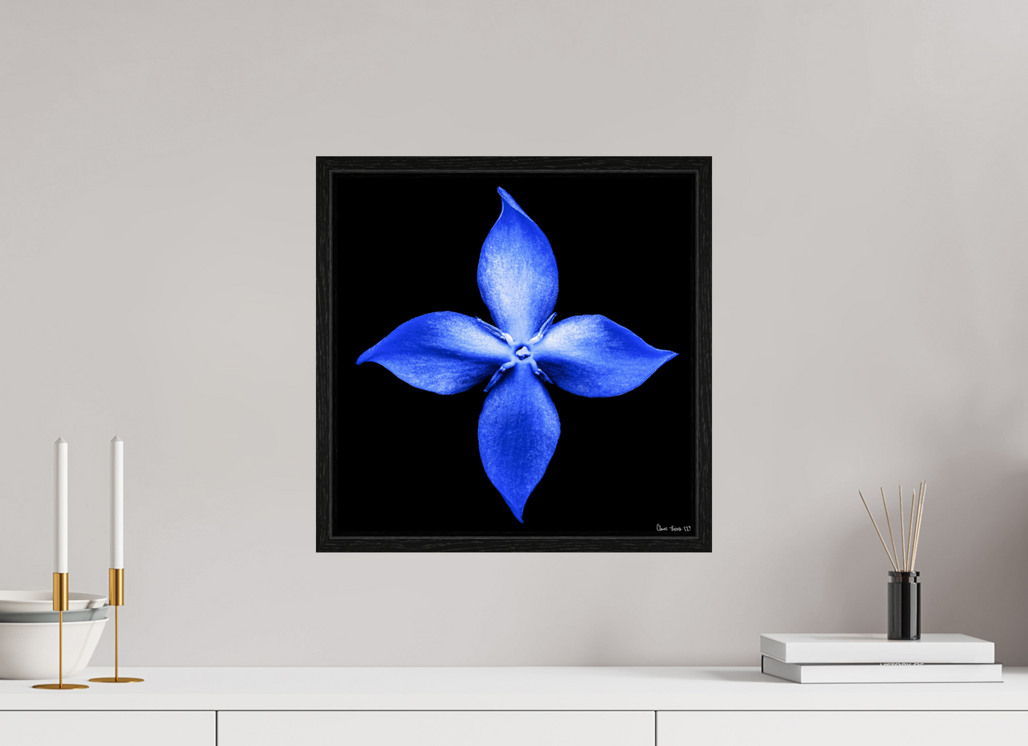 15 x 15″, Floater Frame Black Oak Halcyon Compass
