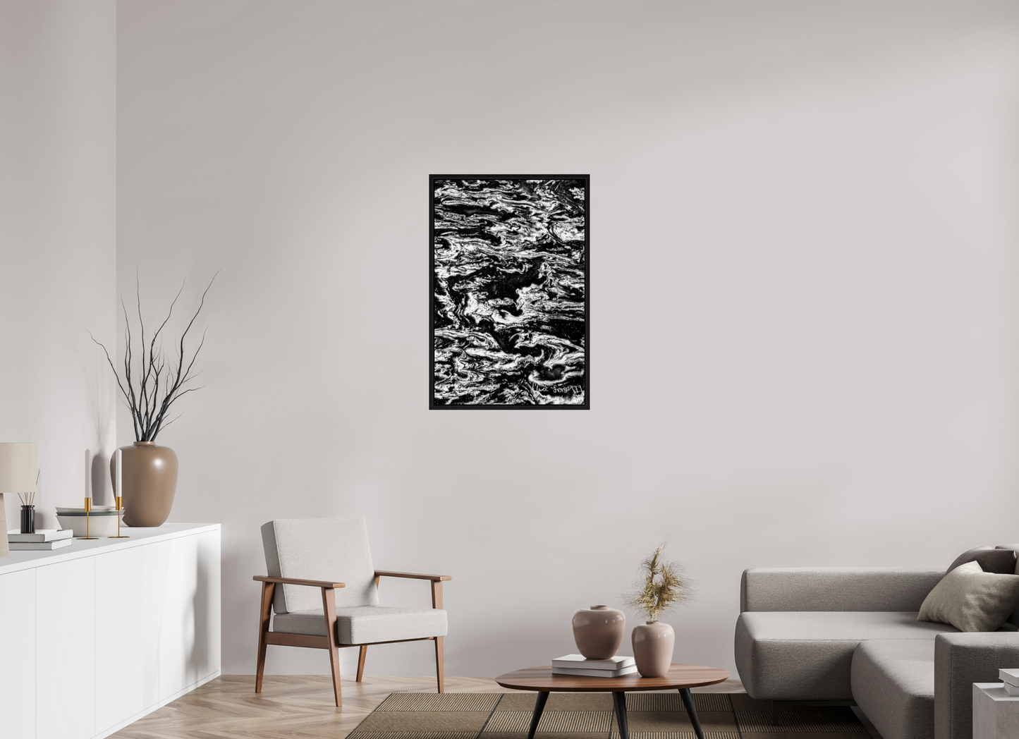 24 x 36″, Floater Frame Black Oak Tempest