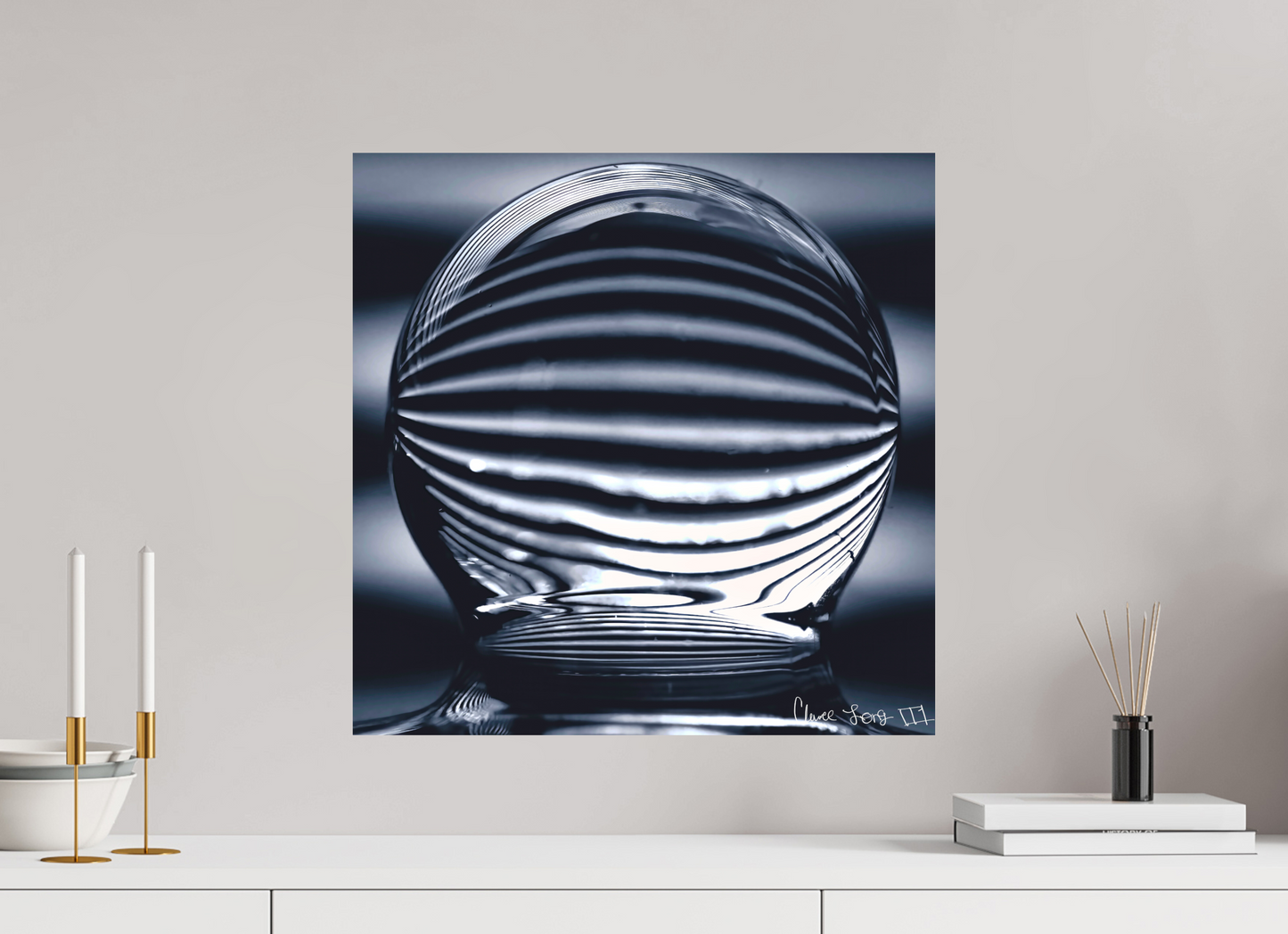 20 x 20″, Matte Metal Orb of Light