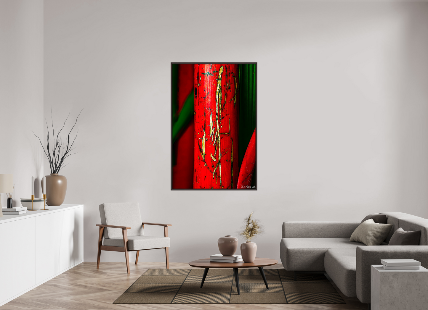 40 x 60″, Floater Frame Alder Brown Wounded
