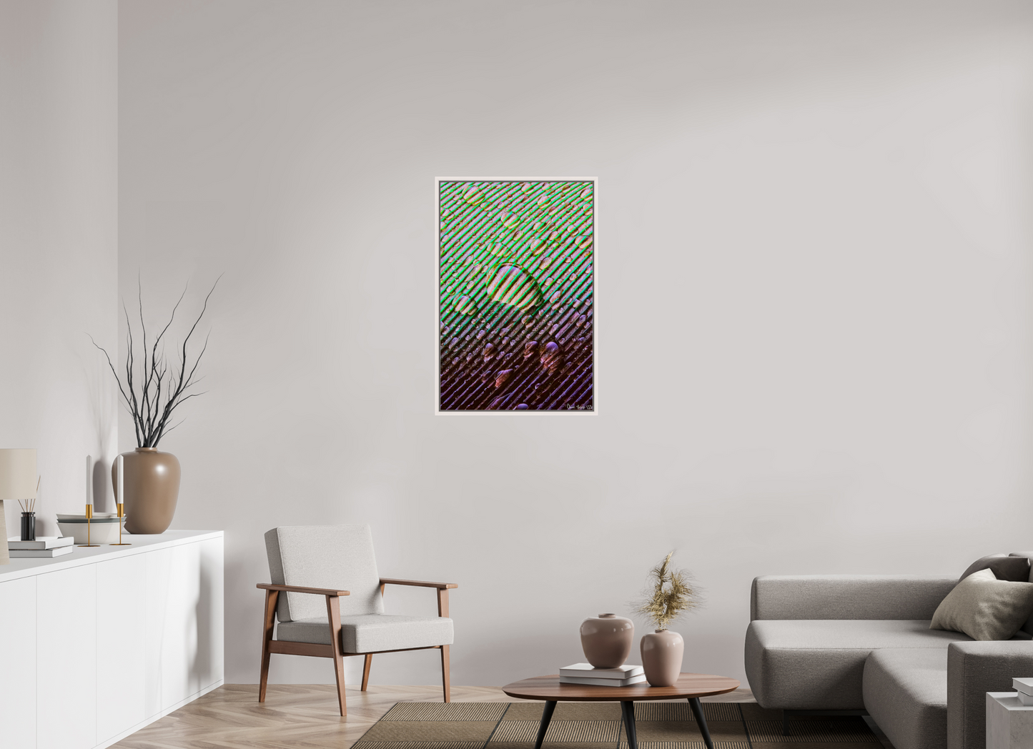 24 x 36″, Floater Frame Maple White Superabundance