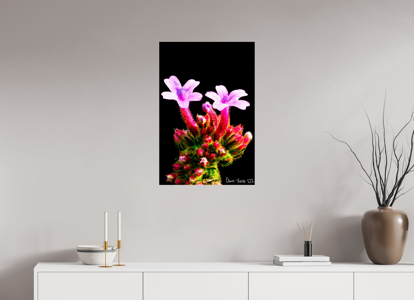20 x 30″, Glossy Metal Verbena Bonariensis Pair