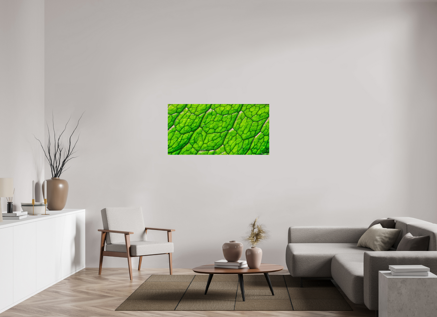 48 x 24″, Glossy Metal Uniformed Venation