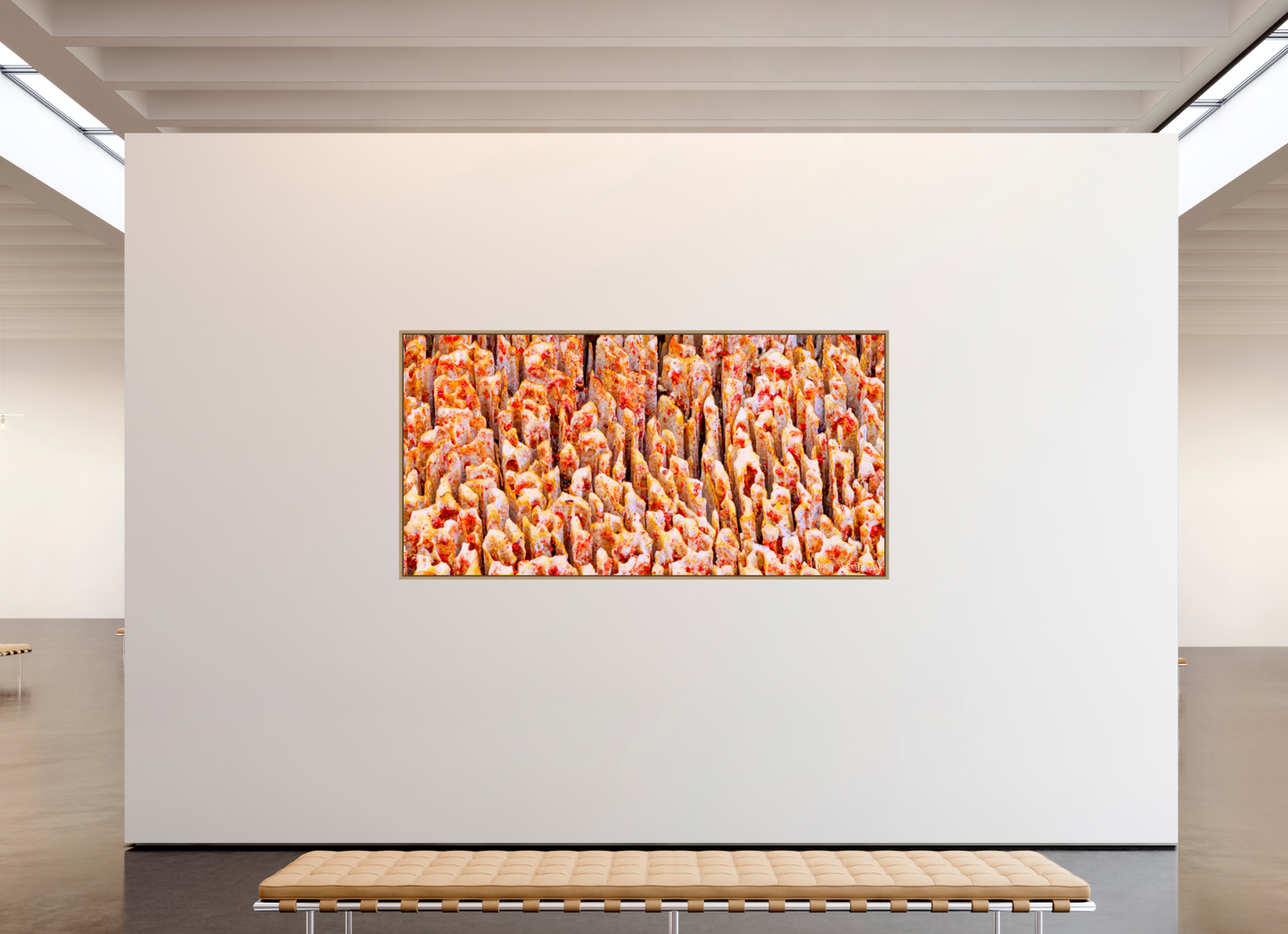 94 x 47″, Floater Frame Natural Oak Inescapable Decay