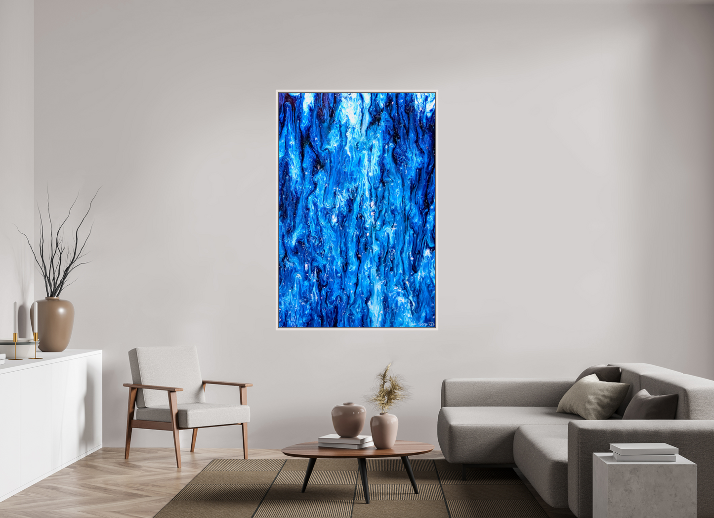 44 x 66″, Floater Frame Maple White The Seven Seas