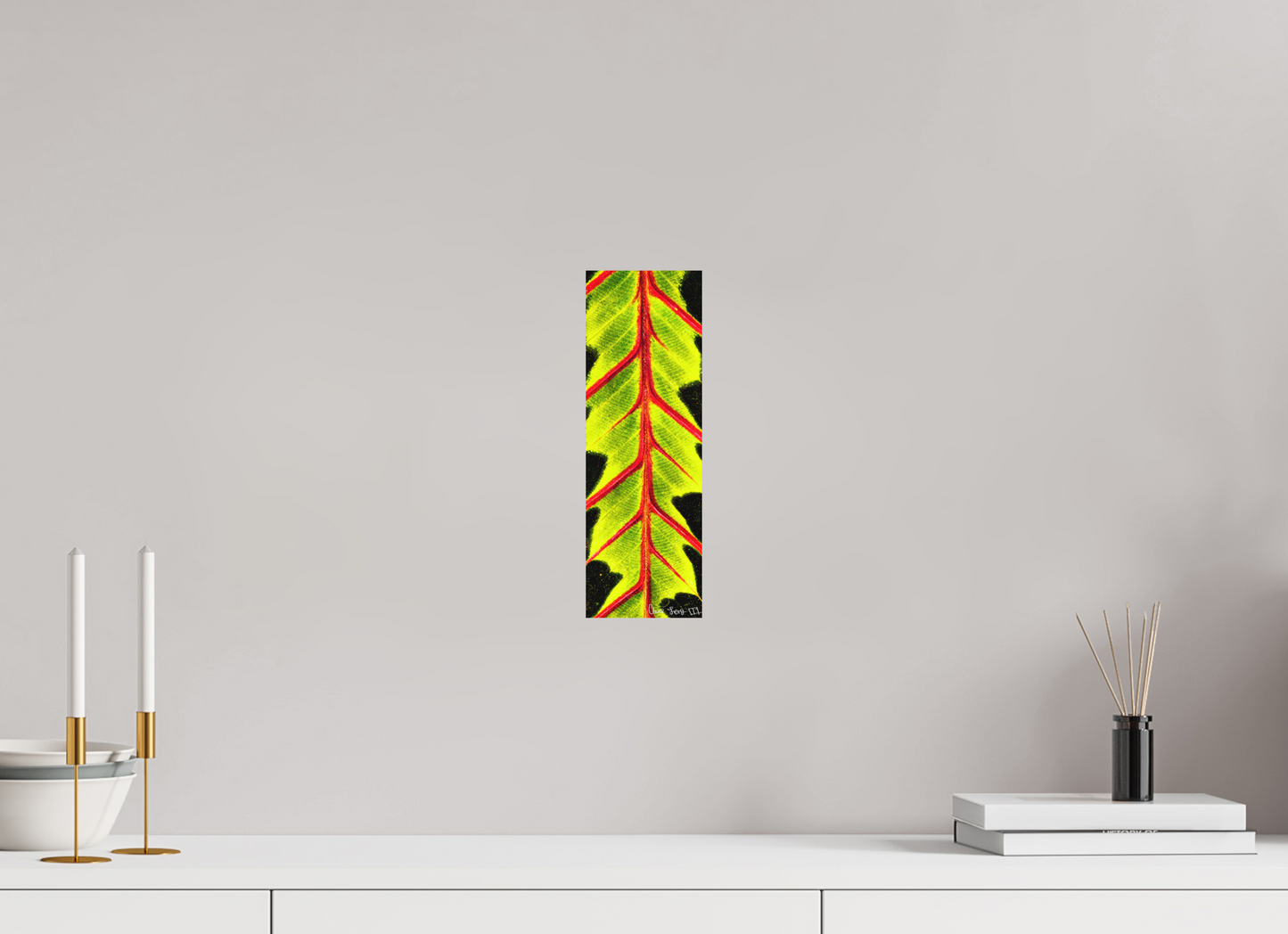 4 x 12″, Matte Metal Highlighted Maranta