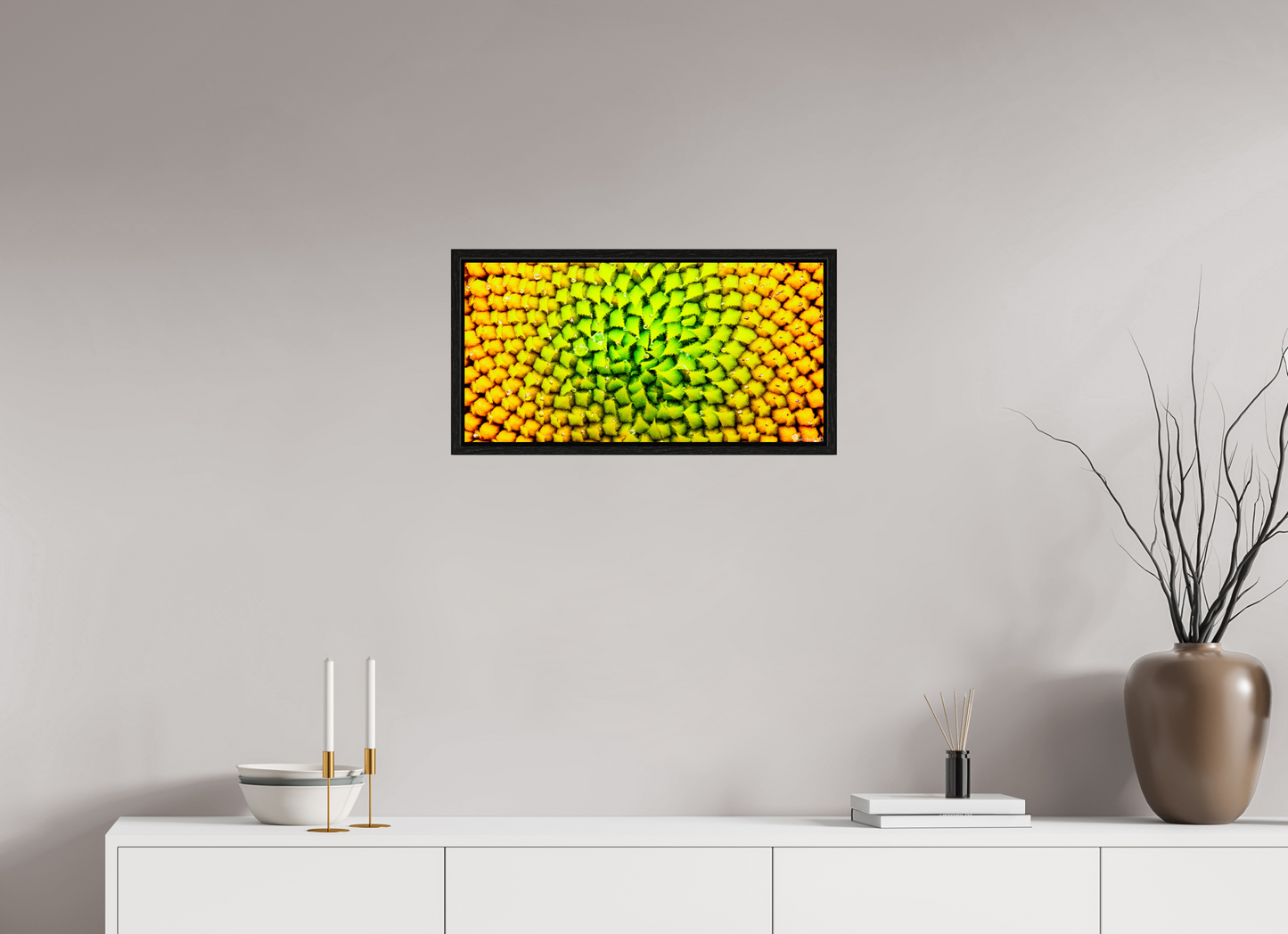 24 x 12″, Floater Frame Black Oak Geometric Harmony