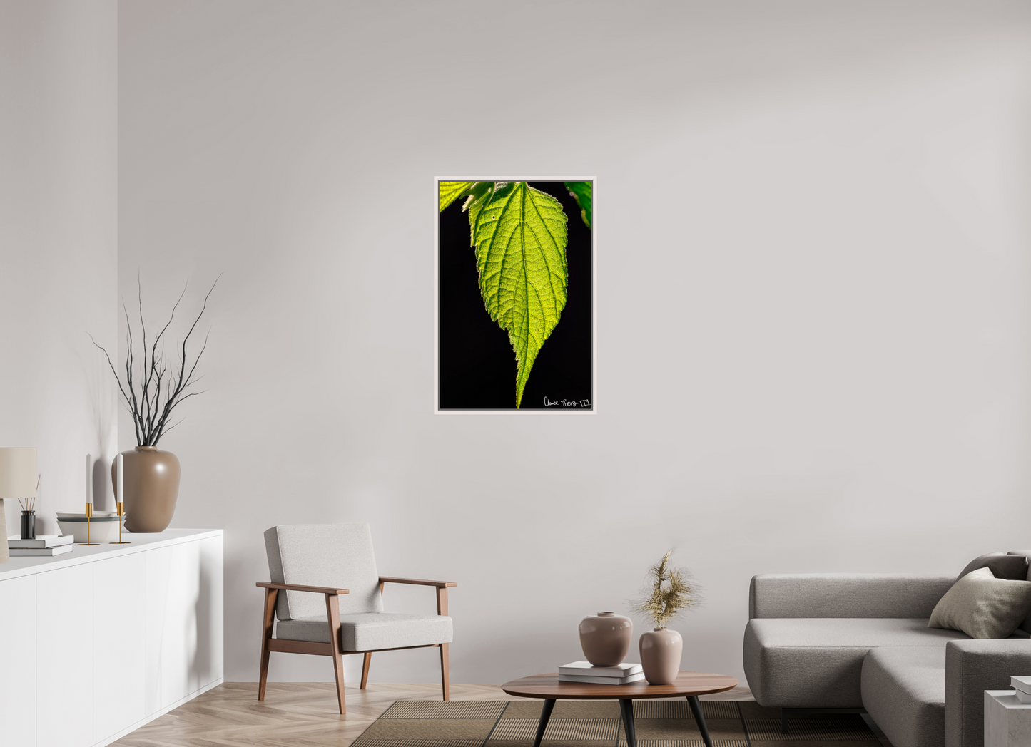 24 x 36″, Floater Frame Maple White Eternal Glow