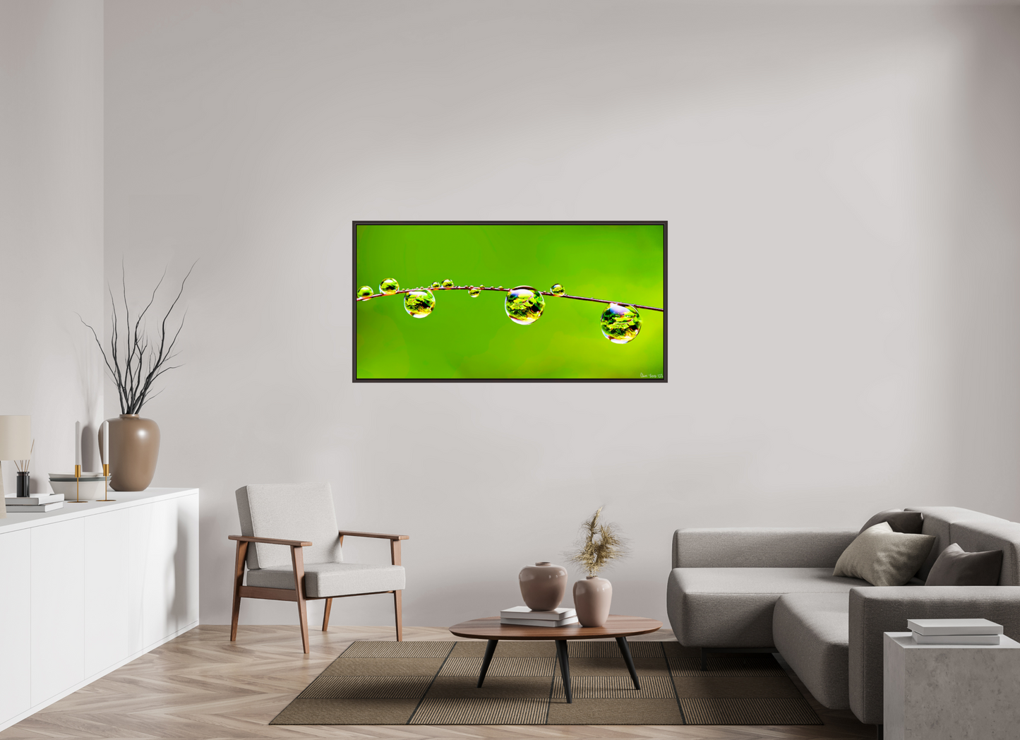 62 x 31″, Floater Frame Alder Brown Refraction