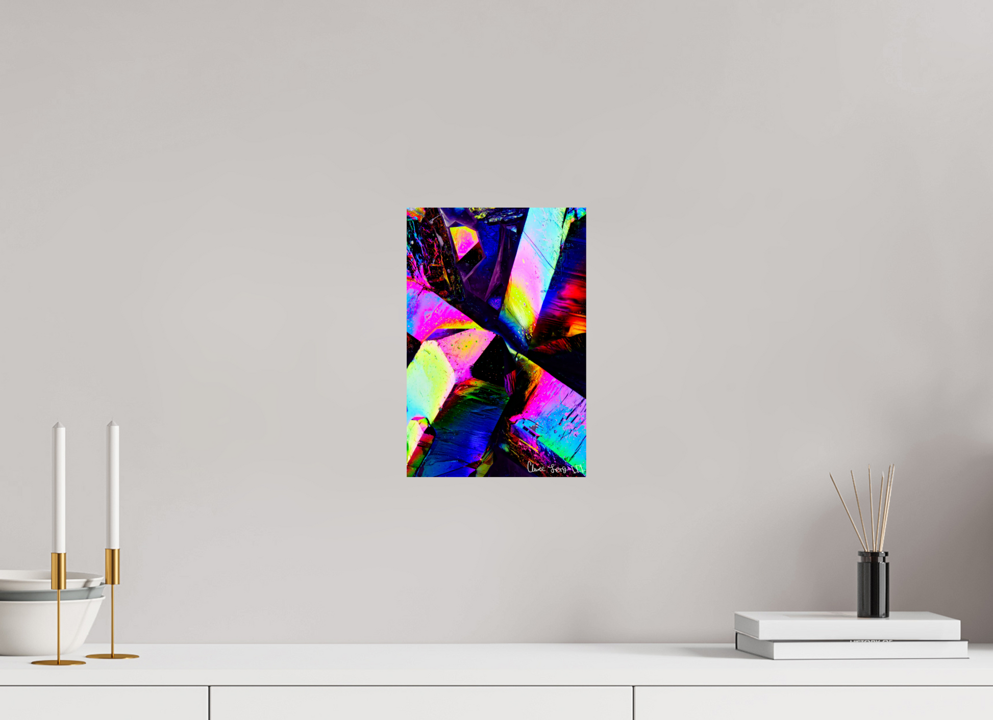 8 x 12″, Glossy Metal Prismatic Shards