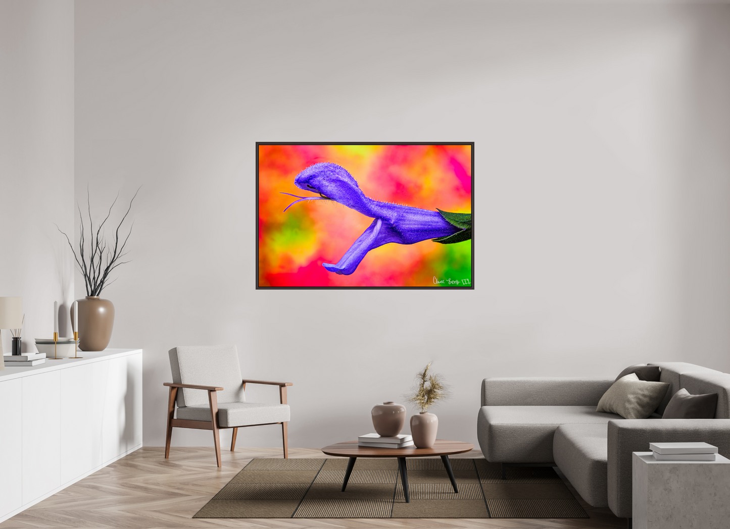 60 x 40″, Floater Frame Alder Brown Eden’s Serpent