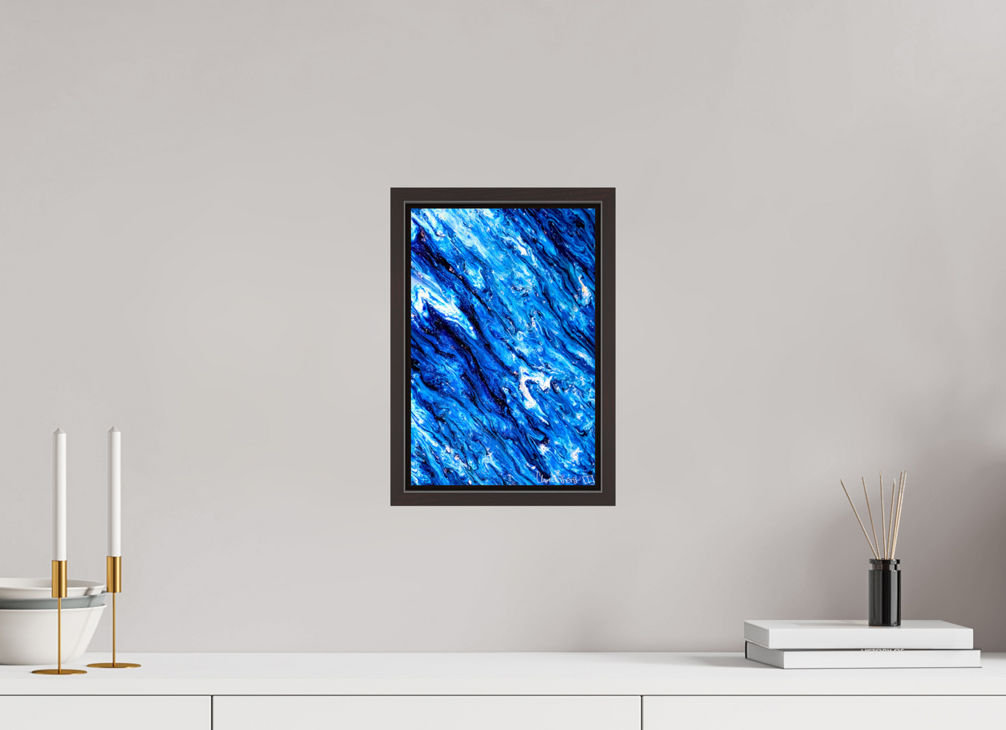 8 x 12″, Floater Frame Alder Brown Tilted Waves