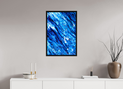 20 x 30″, Floater Frame Black Oak Tilted Waves