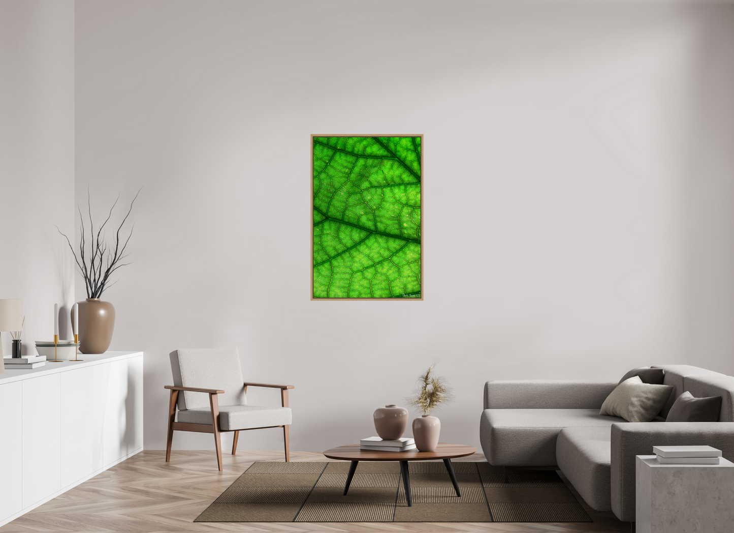 30 x 45″, Floater Frame Natural Oak Rivers & Streams