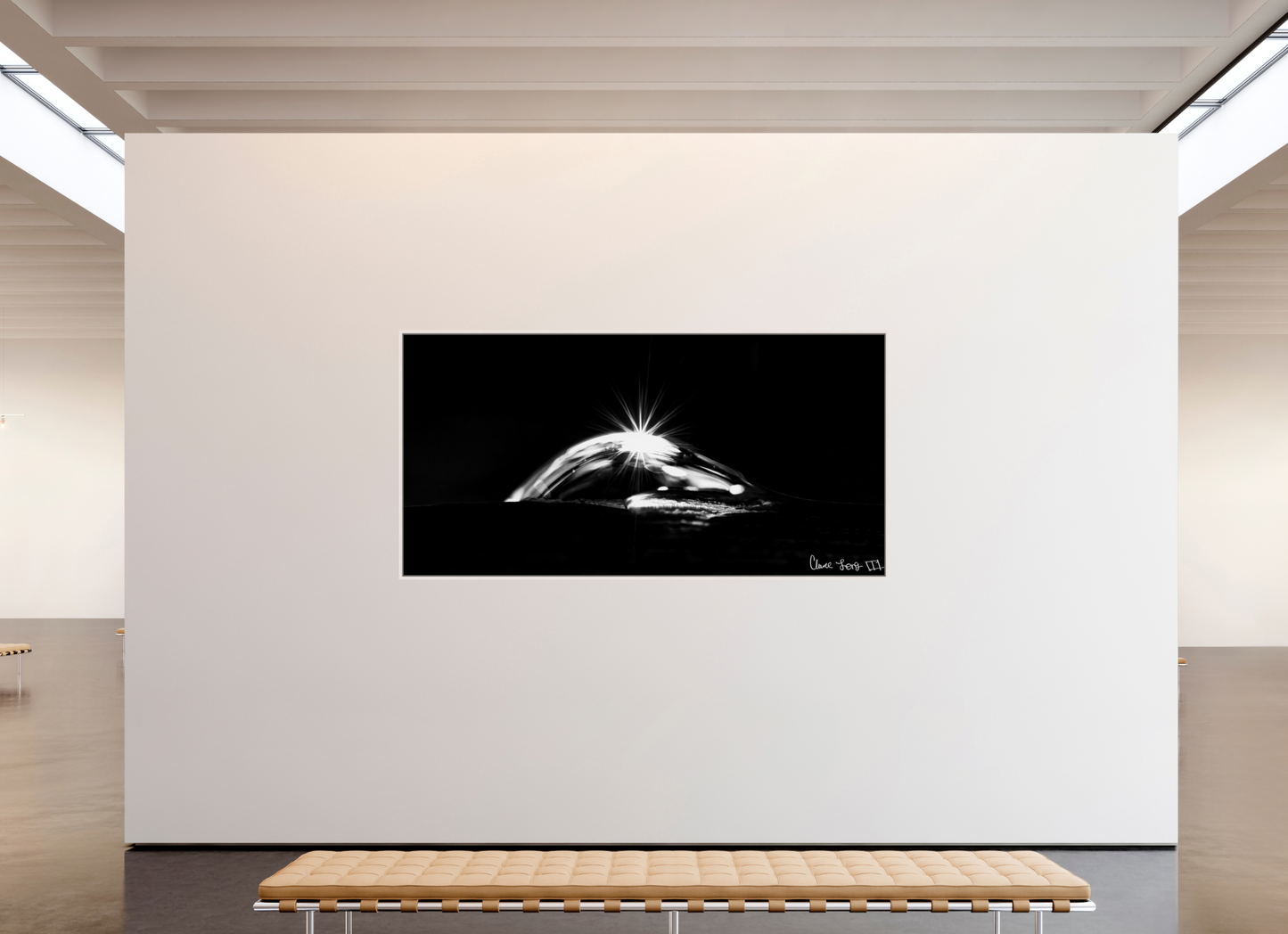 94 x 47″, Floater Frame Maple White Starry Mountain