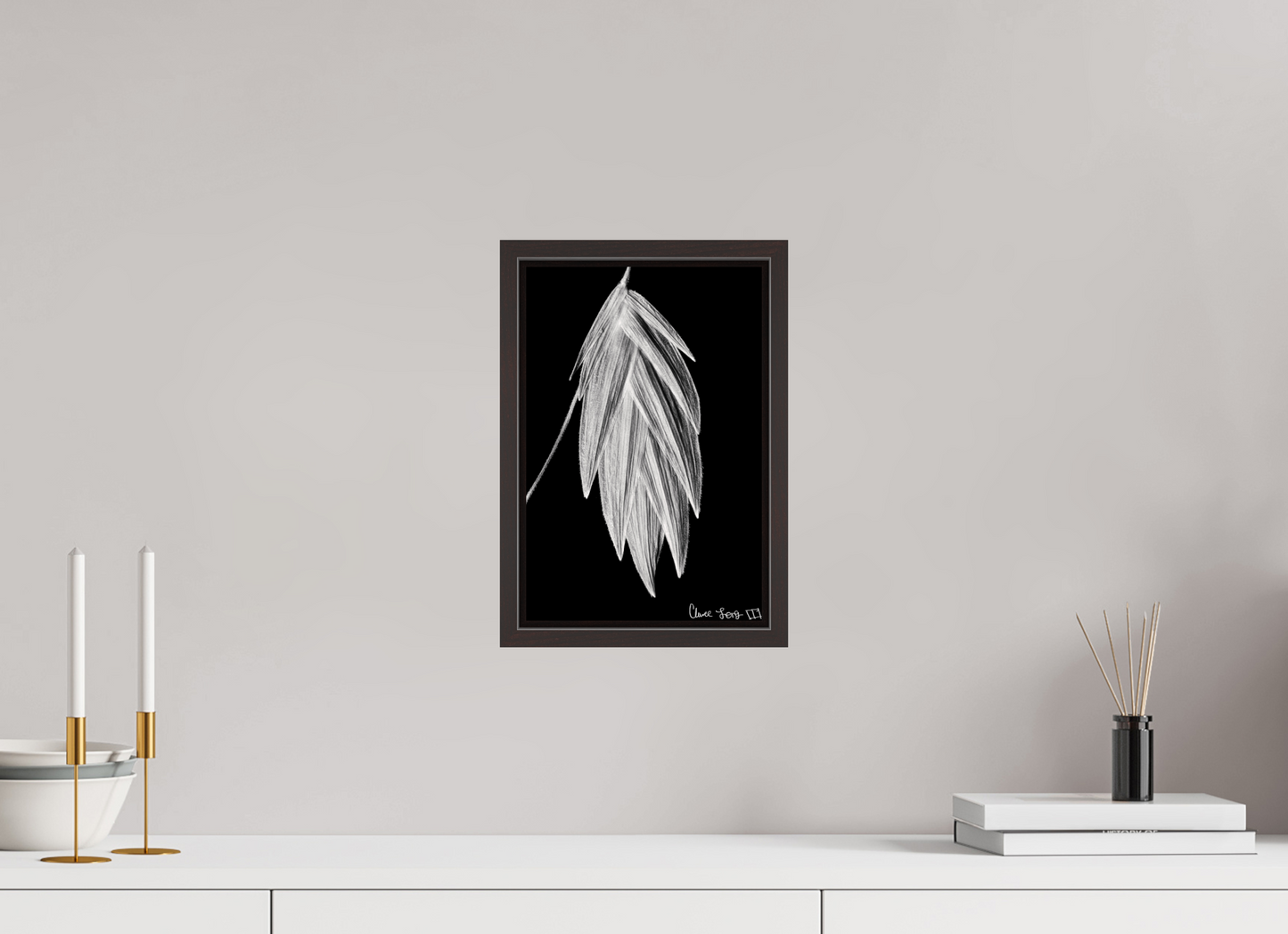 8 x 12″, Floater Frame Alder Brown Tenebrous Sea Oat