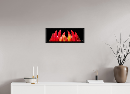24 x 8″, Floater Frame Black Oak Flaming Sword