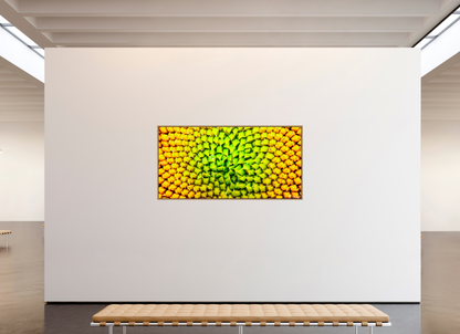 78 x 39″, Floater Frame Natural Oak Geometric Harmony