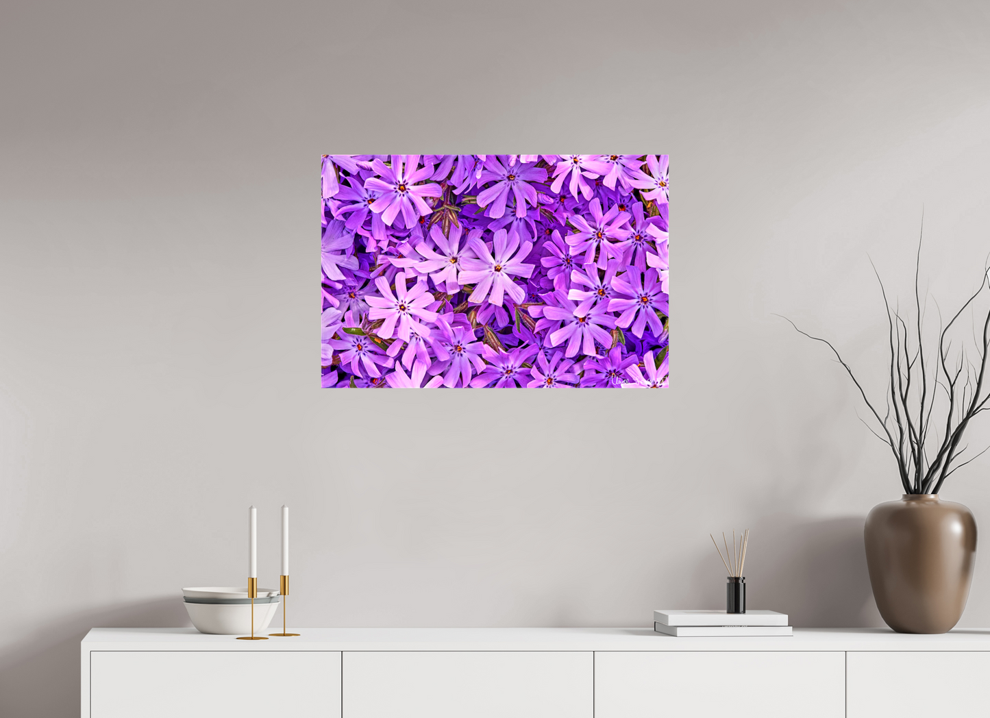 30 x 20″, Glossy Canvas Lavender Moss Phlox
