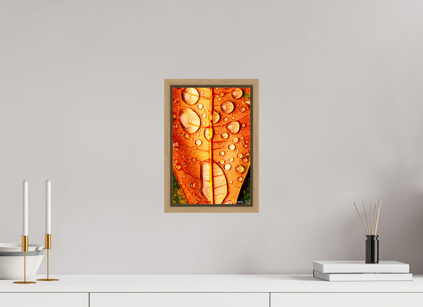 8 x 12″, Floater Frame Natural Oak Transparency