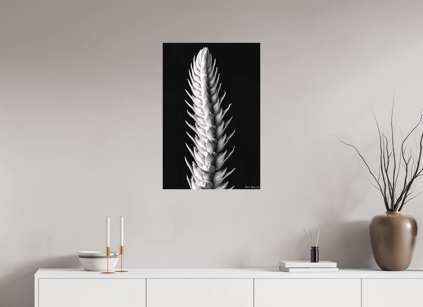 20 x 30″, Matte Metal Vertebrae